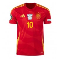 Camisa de Futebol Espanha Dani Olmo #10 Equipamento Principal Europeu 2024 Manga Curta
